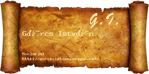Görcs István névjegykártya